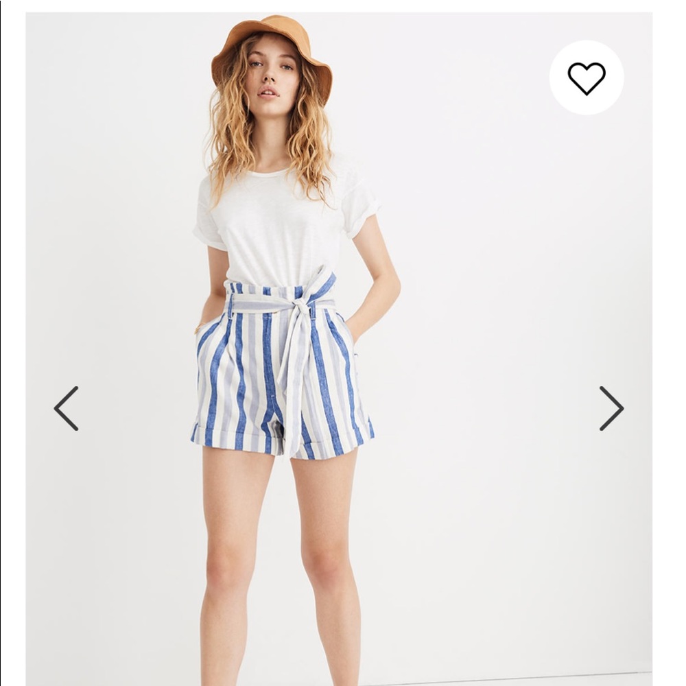 Madewell Paperbag Shorts in stripe, 6. - Picture 5 of 5